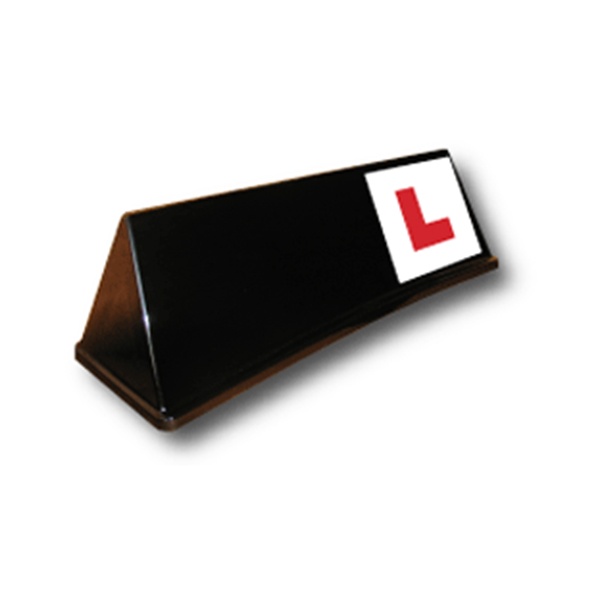 Black Mini Rover Roof Sign - with L-Plates Applied